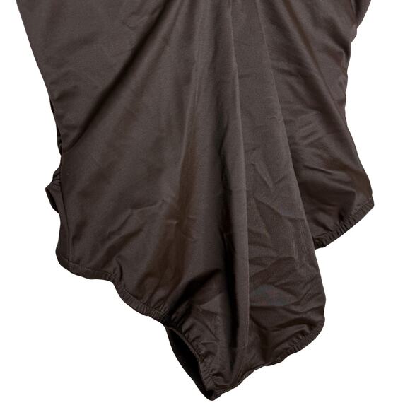 Croft & Barrow Body Sculptor Ruched One-Piece Swimsuit Size 12 Brown Slimming - Picture 11 of 12